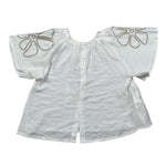 M+E' Camicia Mezza Manica tinta unita Cn Ricami Bianco per Neonata UE1699 BIANCO M+E' 