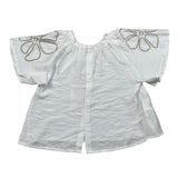 M+E' Camicia Mezza Manica tinta unita Cn Ricami Bianco per Neonata UE1699 BIANCO M+E' 