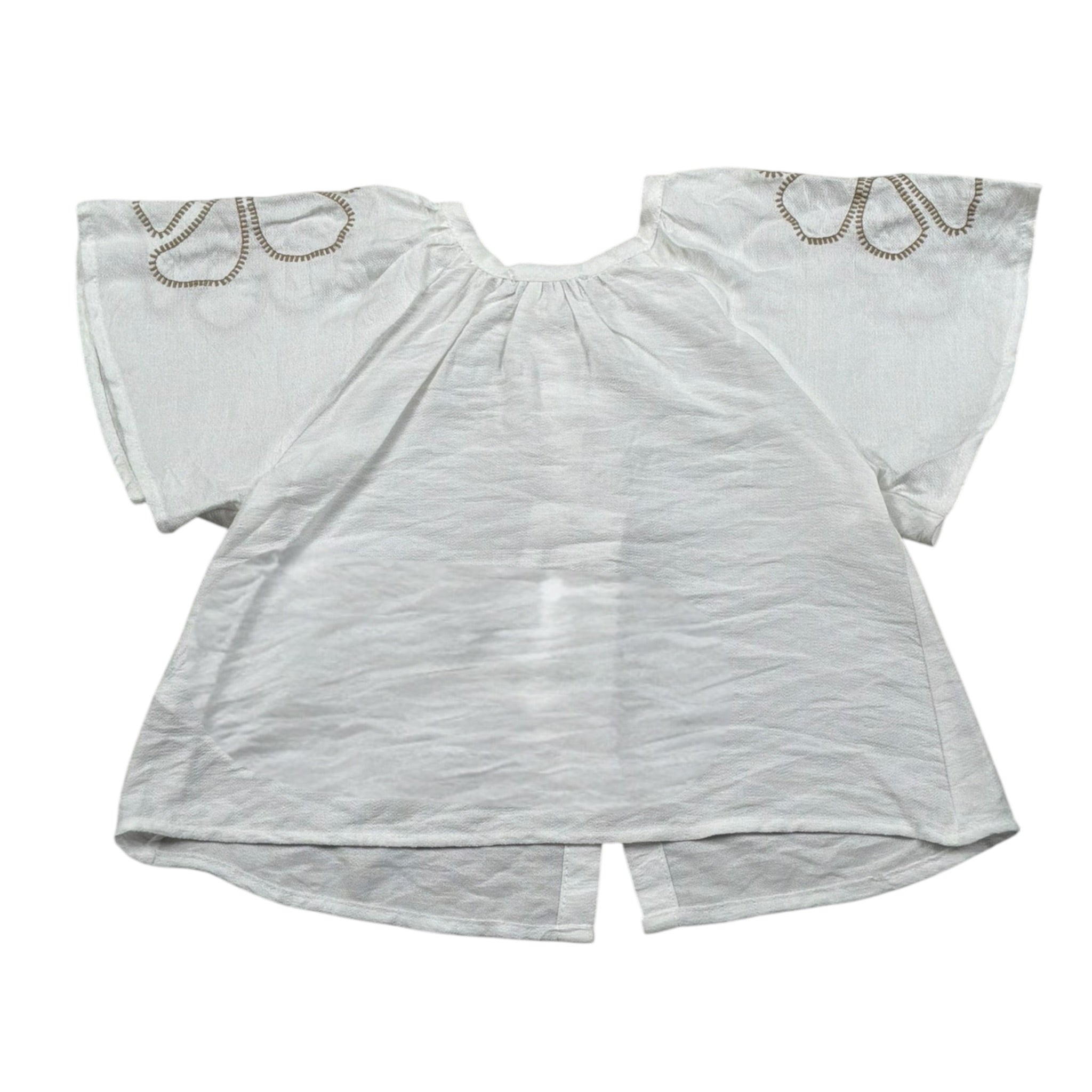 M+E' Camicia Mezza Manica tinta unita Cn Ricami Bianco per Neonata UE1699 BIANCO M+E' 
