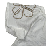 M+E' Camicia Mezza Manica tinta unita Cn Ricami Bianco per Neonata UE1699 BIANCO M+E' 