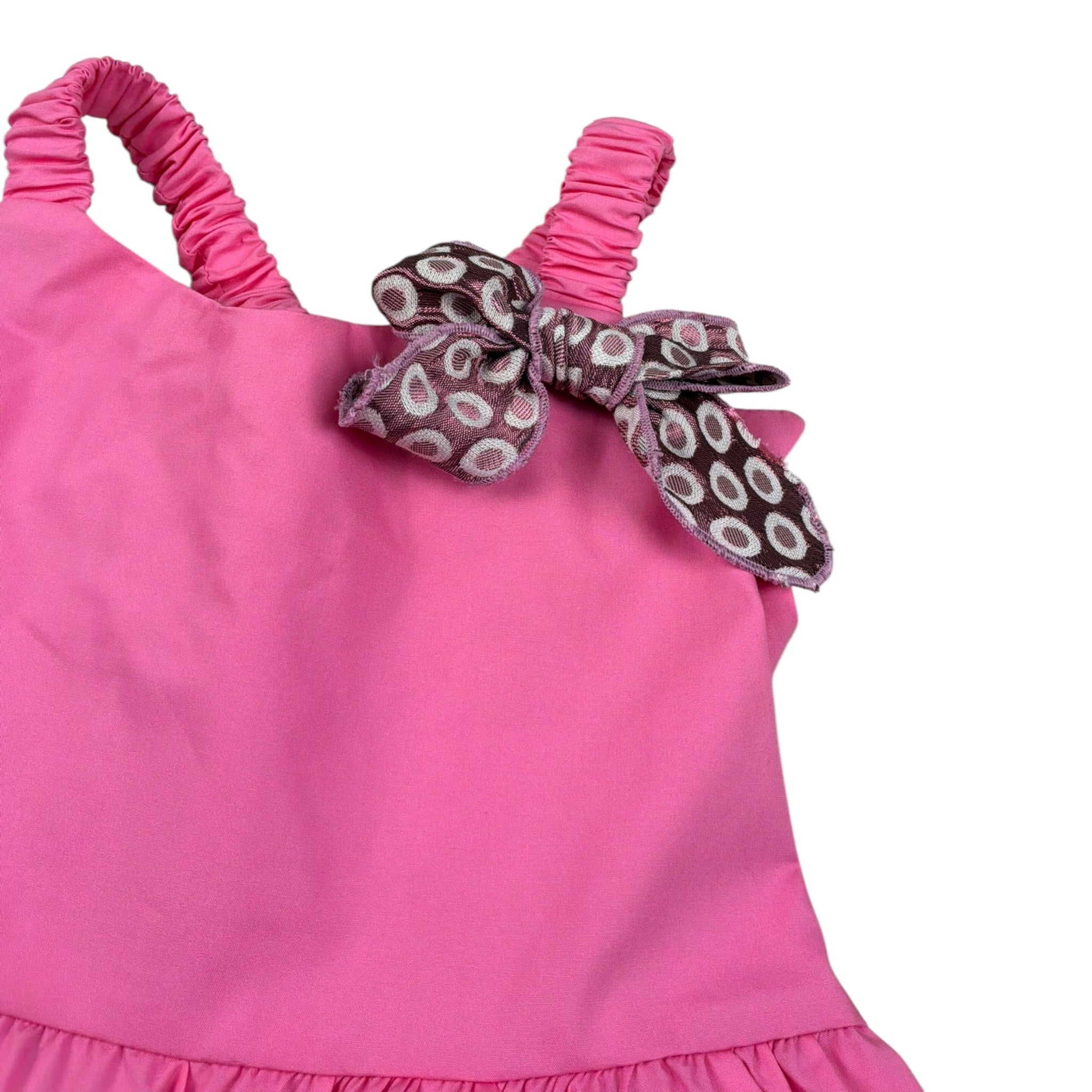 M+E' Abito tinta unita con Applicazione Fiocco Rosa per Bambina UE1709XX ROSA M+E' 