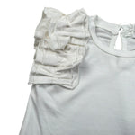 M+E' T-Shirt Girocollo tinta unita con Rouches Bianco per Neonata UE1735 BIANCO M+E' 