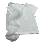 M+E' T-Shirt Girocollo tinta unita con Tulle Bianco per Bambina UE1768X BIANCO M+E' 
