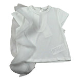 M+E' T-Shirt Girocollo tinta unita con Tulle Bianco per Bambina UE1768X BIANCO M+E' 