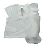 M+E' T-Shirt Girocollo tinta unita con Tulle Bianco per Bambina UE1768X BIANCO M+E' 