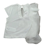 M+E' T-Shirt Girocollo tinta unita con Tulle Bianco per Bambina UE1768X BIANCO M+E' 