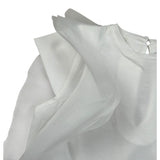 M+E' T-Shirt Girocollo tinta unita con Tulle Bianco per Bambina UE1768X BIANCO M+E' 