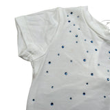 M+E' T-Shirt Girocollo tinta unita con Brillantini Bianco per Bambina UE1786J BIANCO M+E' 