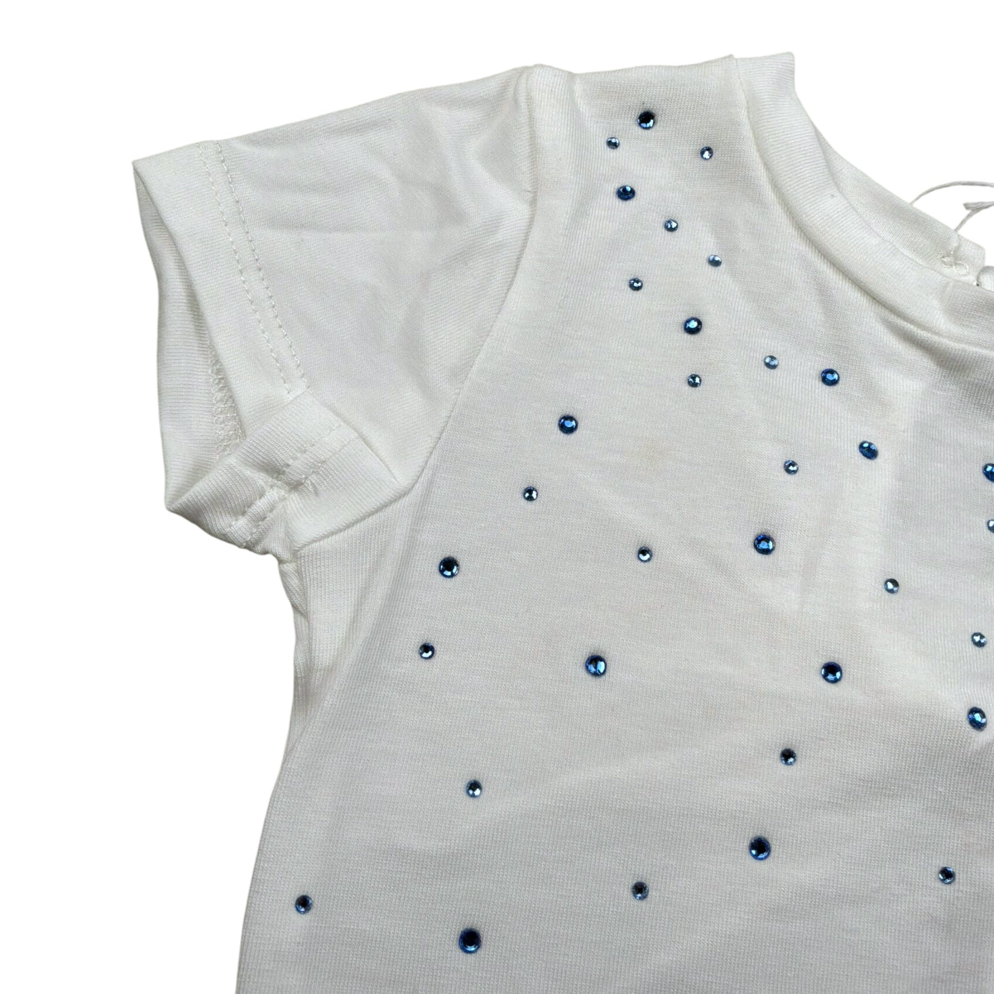 M+E' T-Shirt Girocollo tinta unita con Brillantini Bianco per Bambina UE1786J BIANCO M+E' 