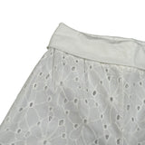 M+E' Pantalone Palazzo tinta unita In Pizzo Sangallo Bianco per Bambina UE1801 BIANCO M+E' 