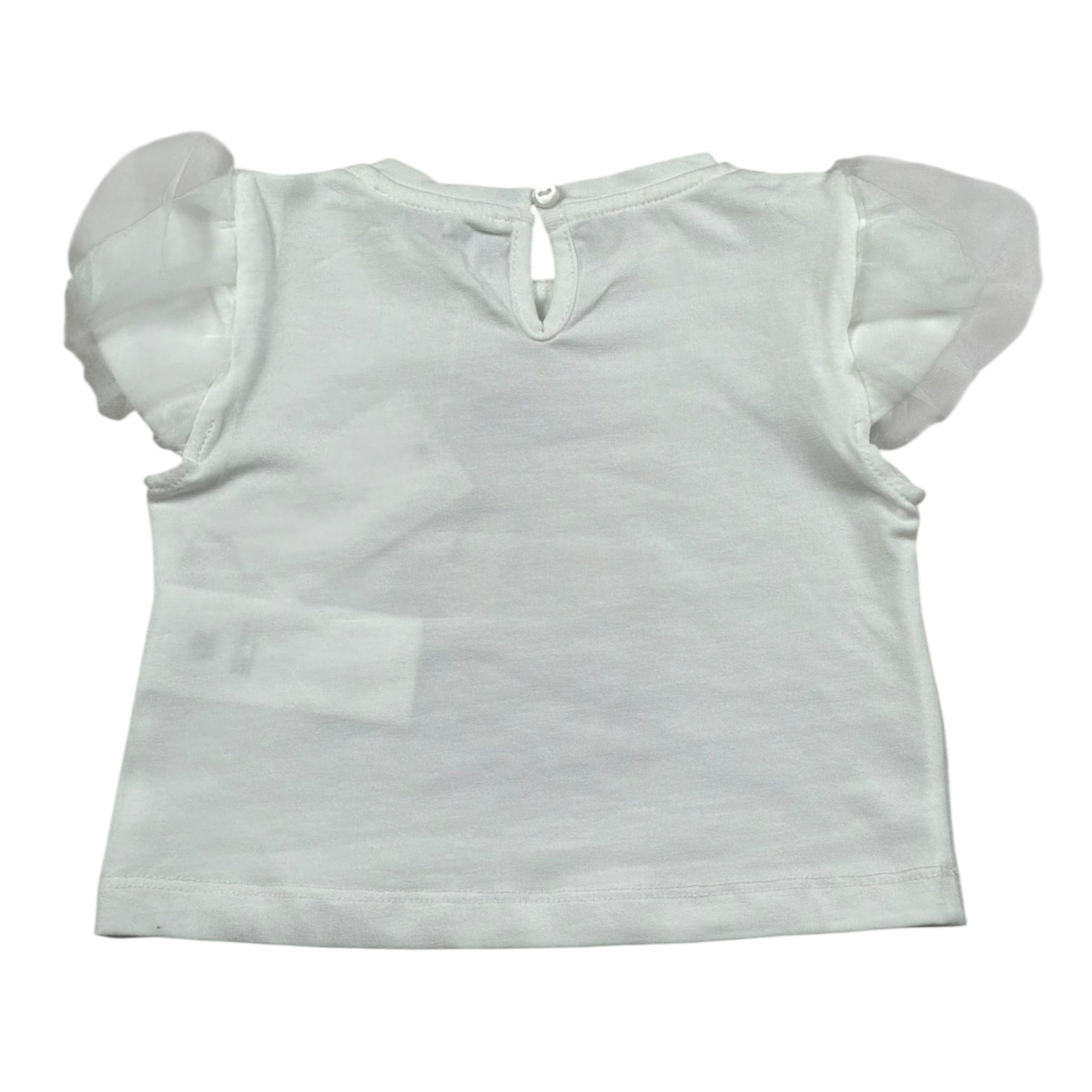 M+E' T-Shirt Girocollo tinta unita con Stampa Bianco per Bambina UE1856JX BIANCO M+E' 