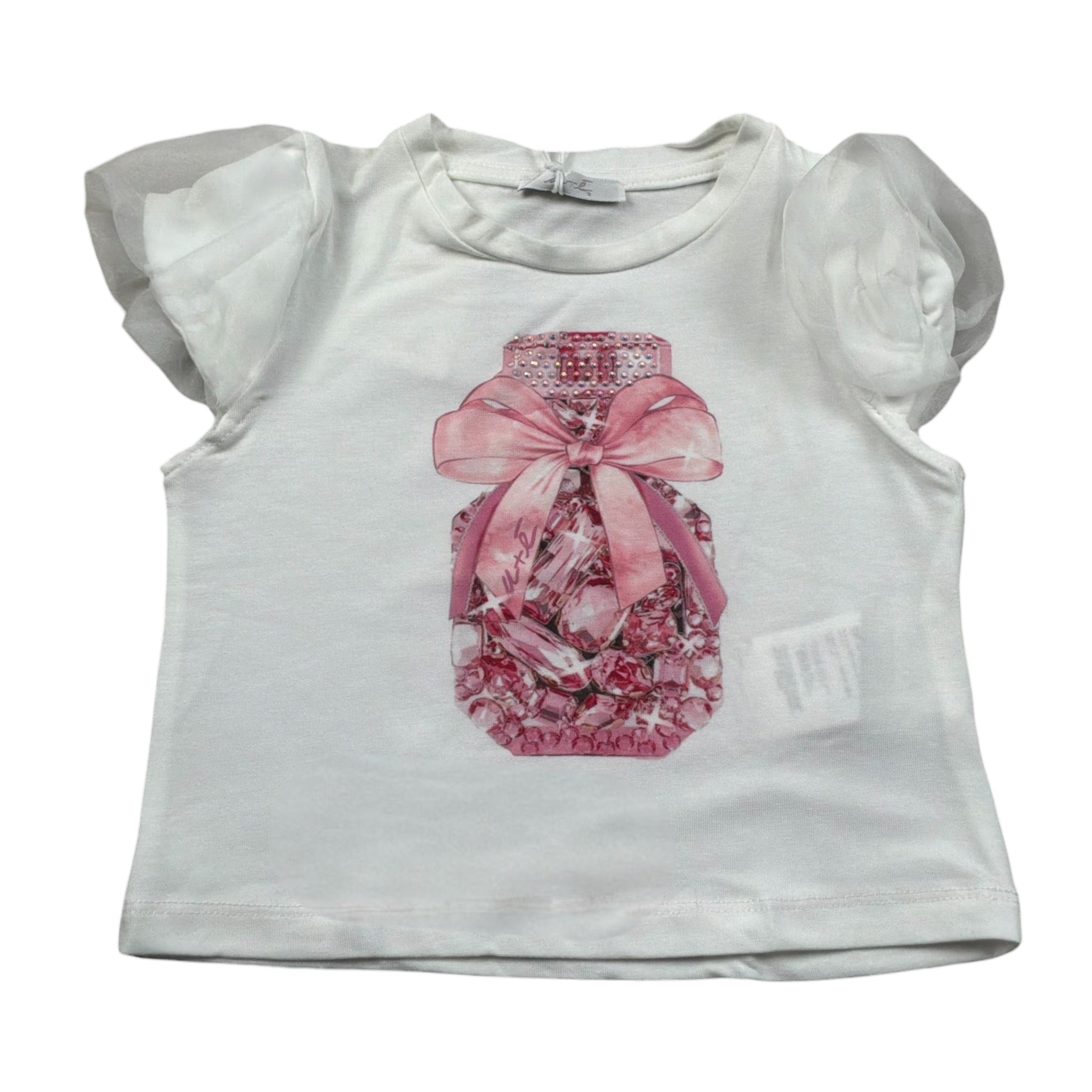 M+E' T-Shirt Girocollo tinta unita con Stampa Panna per Bambina UE1856XXX PANNA M+E' 