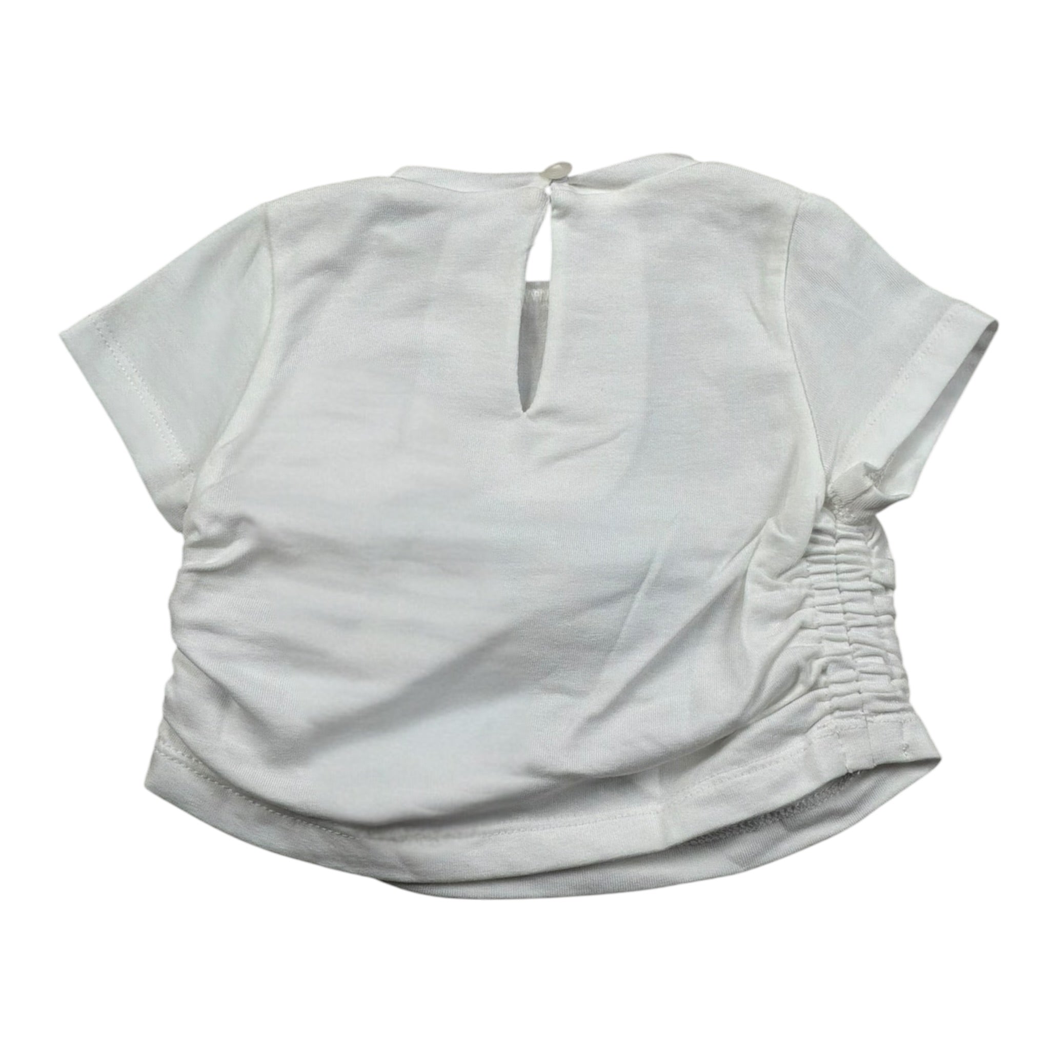 M+E' T-Shirt Girocollo tinta unita con Stampa Panna per Neonata UE1858NX PANNA M+E' 