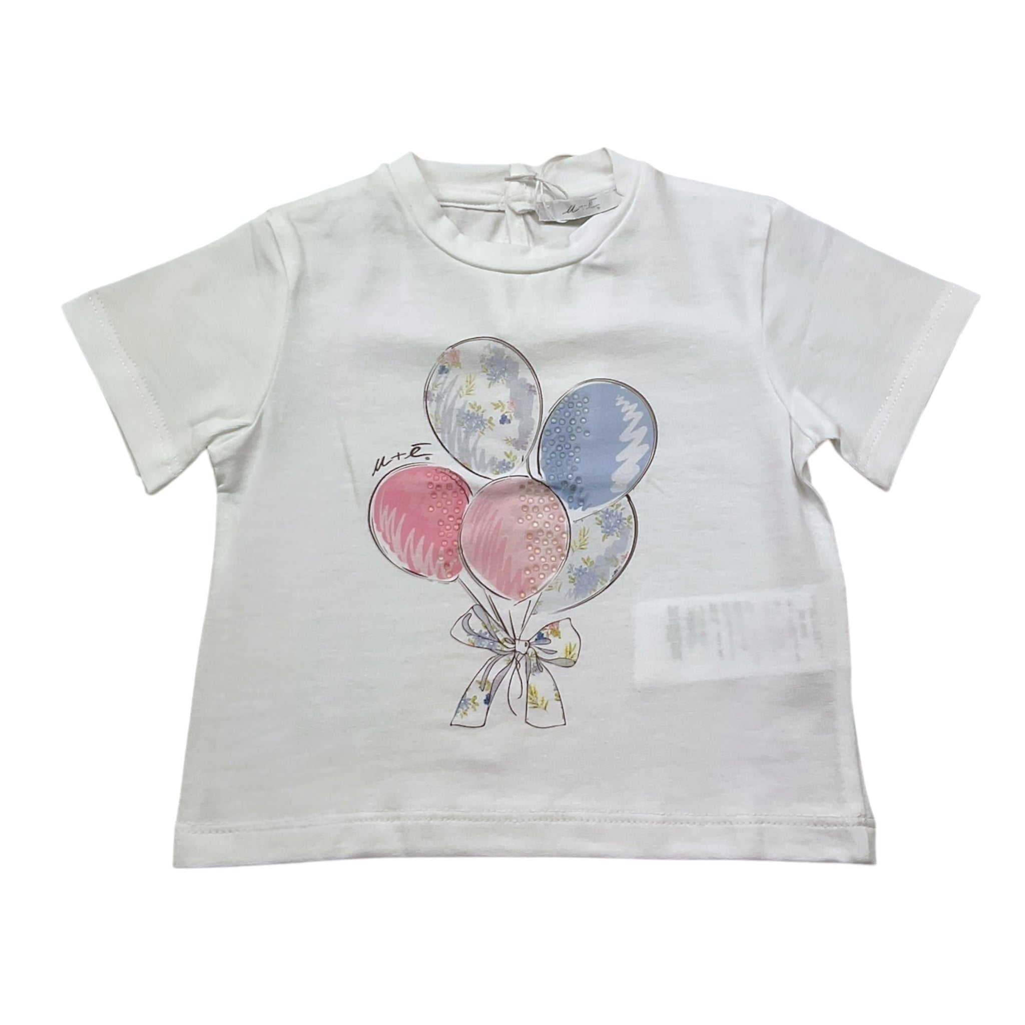 M+E' T-Shirt Girocollo tinta unita con Stampa Bianco per Neonata UE1861X BIANCO M+E' 