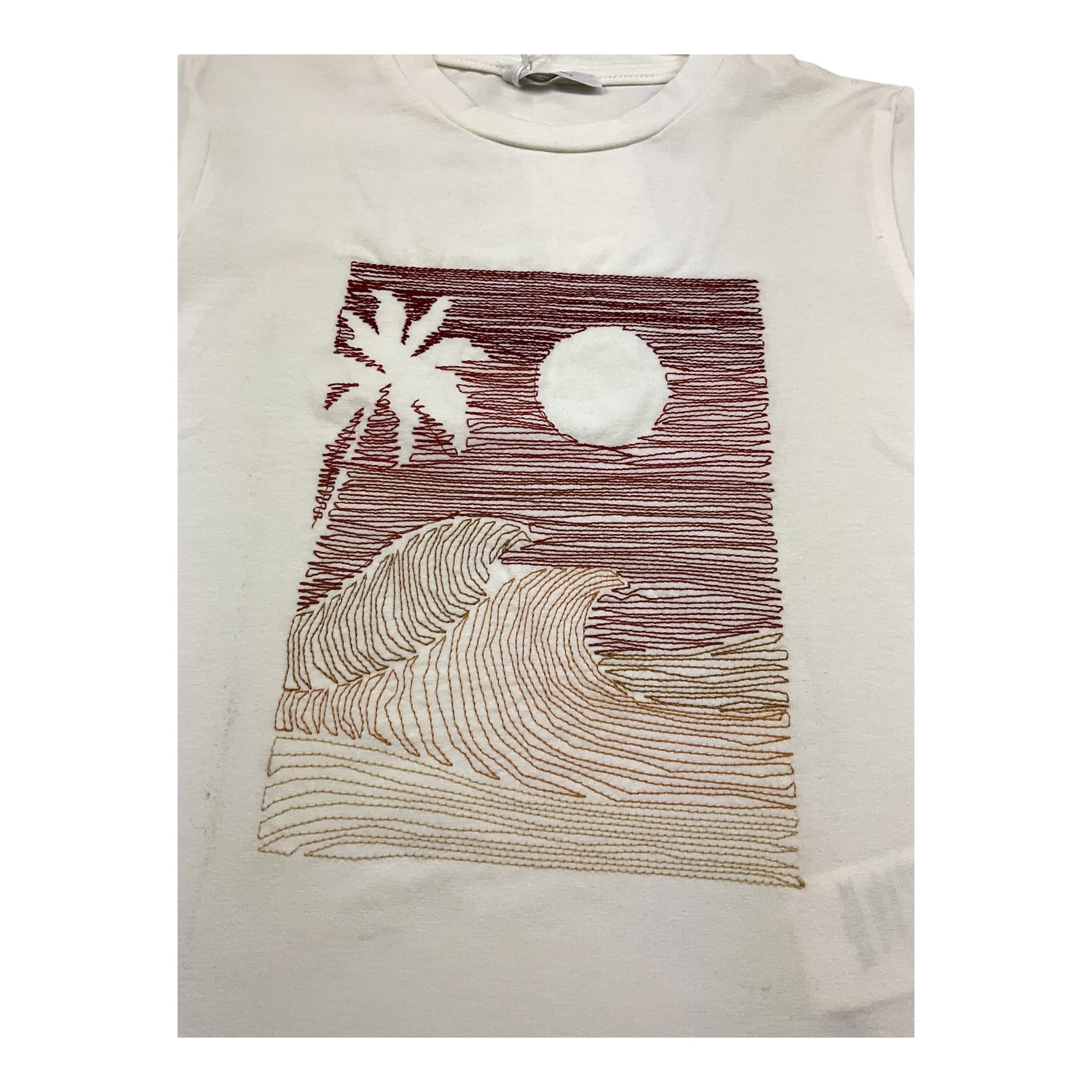 M+E' T-Shirt Girocollo Tinta Unita con Stampa In Contrasto per Bambino UEM0483J PANNA M+E' 