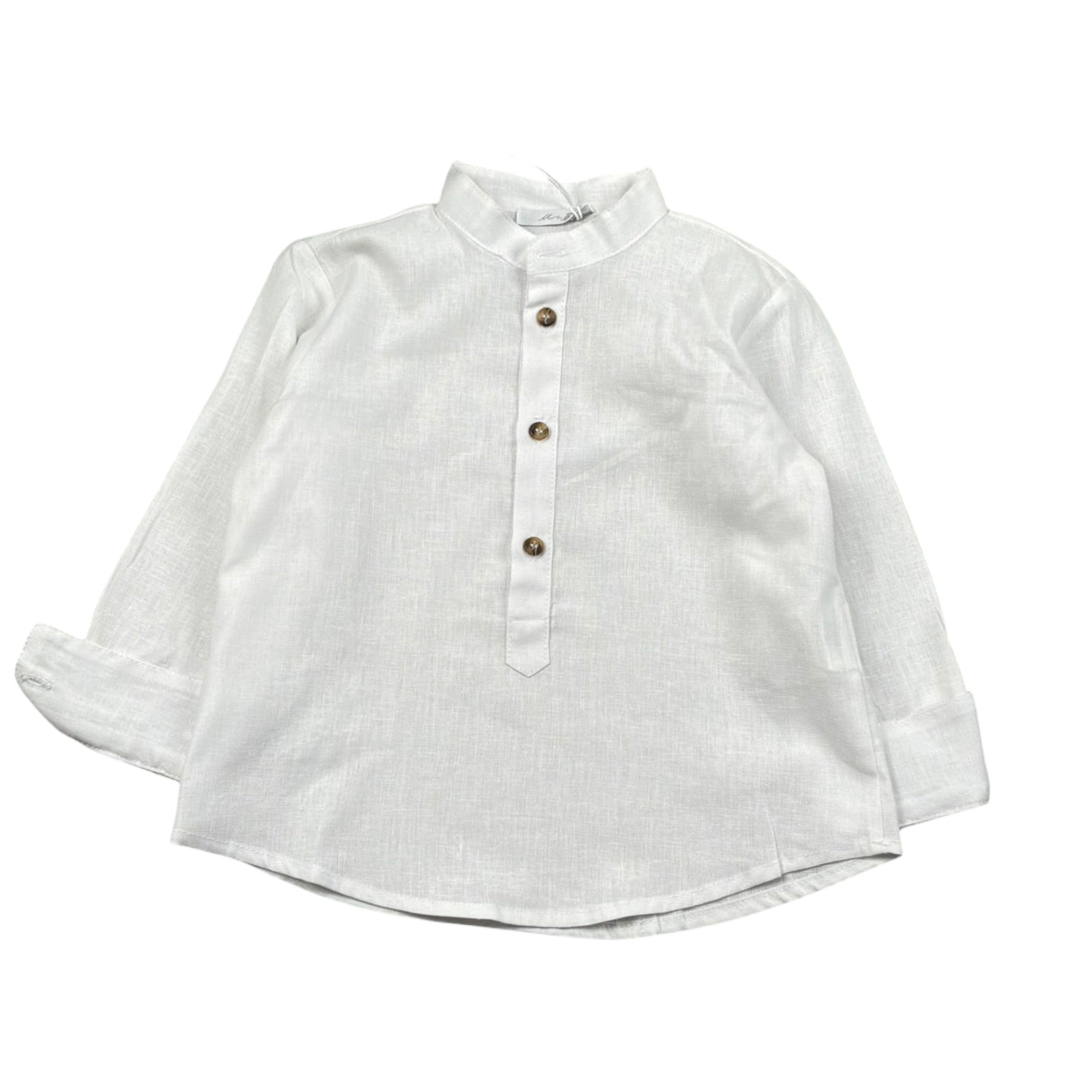 M+E' Camicia Manica Lunga tinta unita Collo Coreano Panna per Bambino UEM0507X PANNA M+E' 