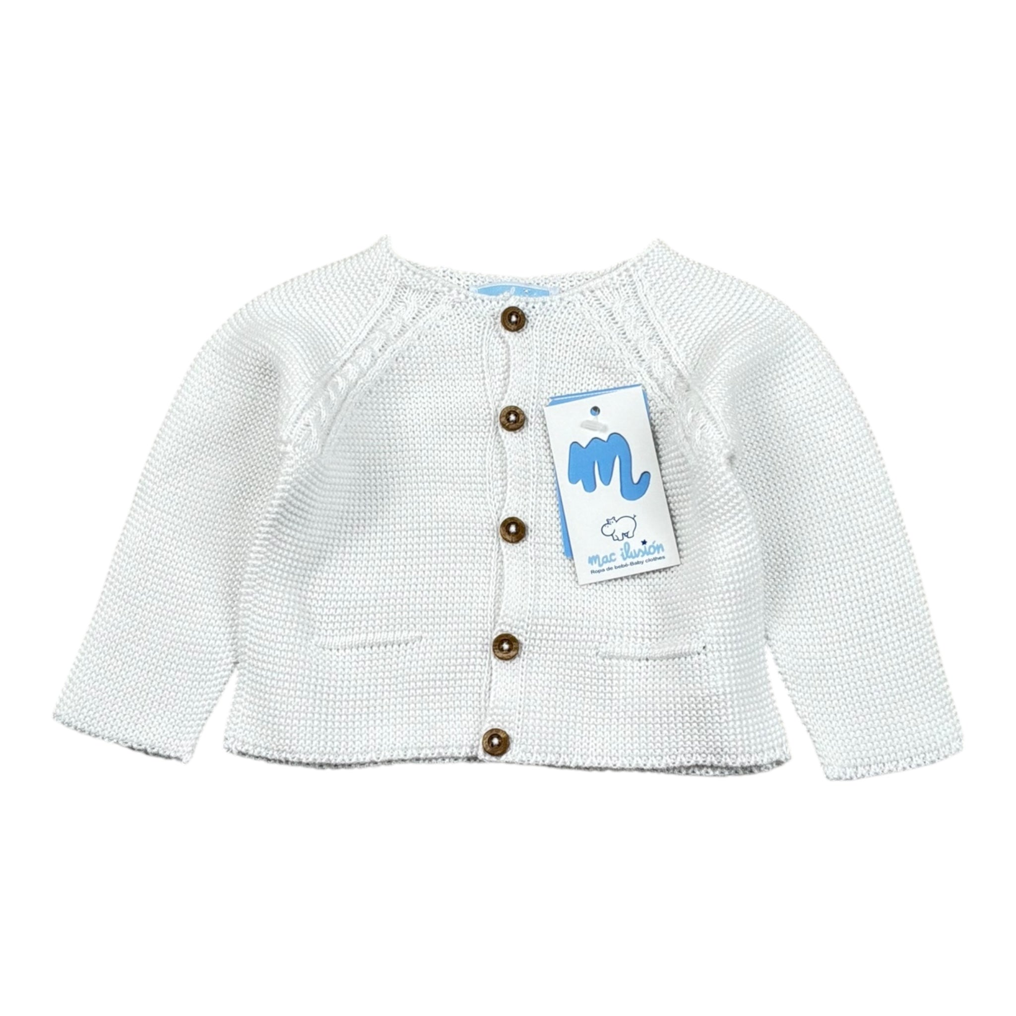 Mac Ilusio'N Cardigan Tinta Unita con Bottoni per Neonato 9671 BIANCO MAC ILUSIO'N 