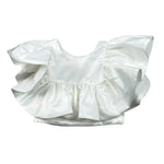Magil Top Tinta Unita con Balze per Bambina FN21043 BIANCO MAGIL 