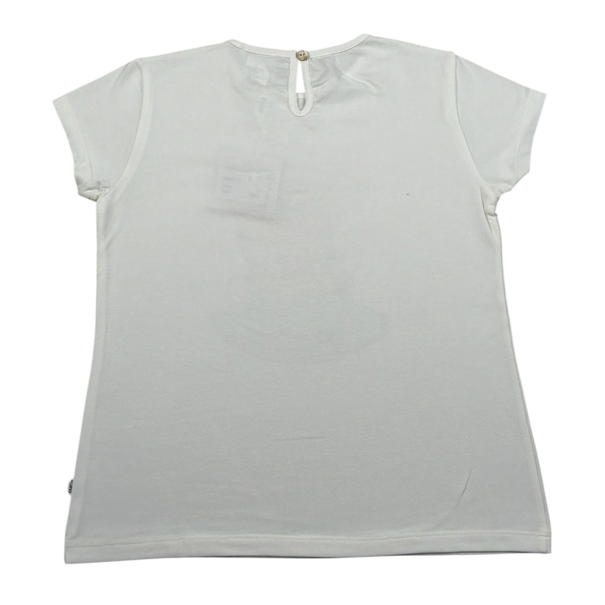 Magil T-Shirt Girocollo tinta unita con Stampa Bianco per Bambina FN26070 BIANCO MAGIL 