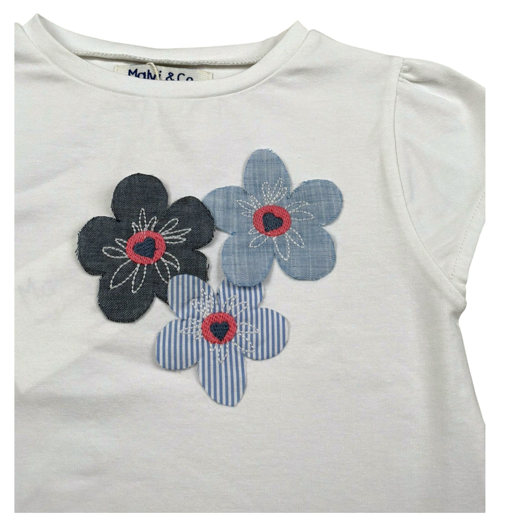 Malvi & Co T-Shirt Girocollo tinta unita Cn Applicazioni Bianco per Bambina S25M030CAJJJ BIANCO MALVI & CO 