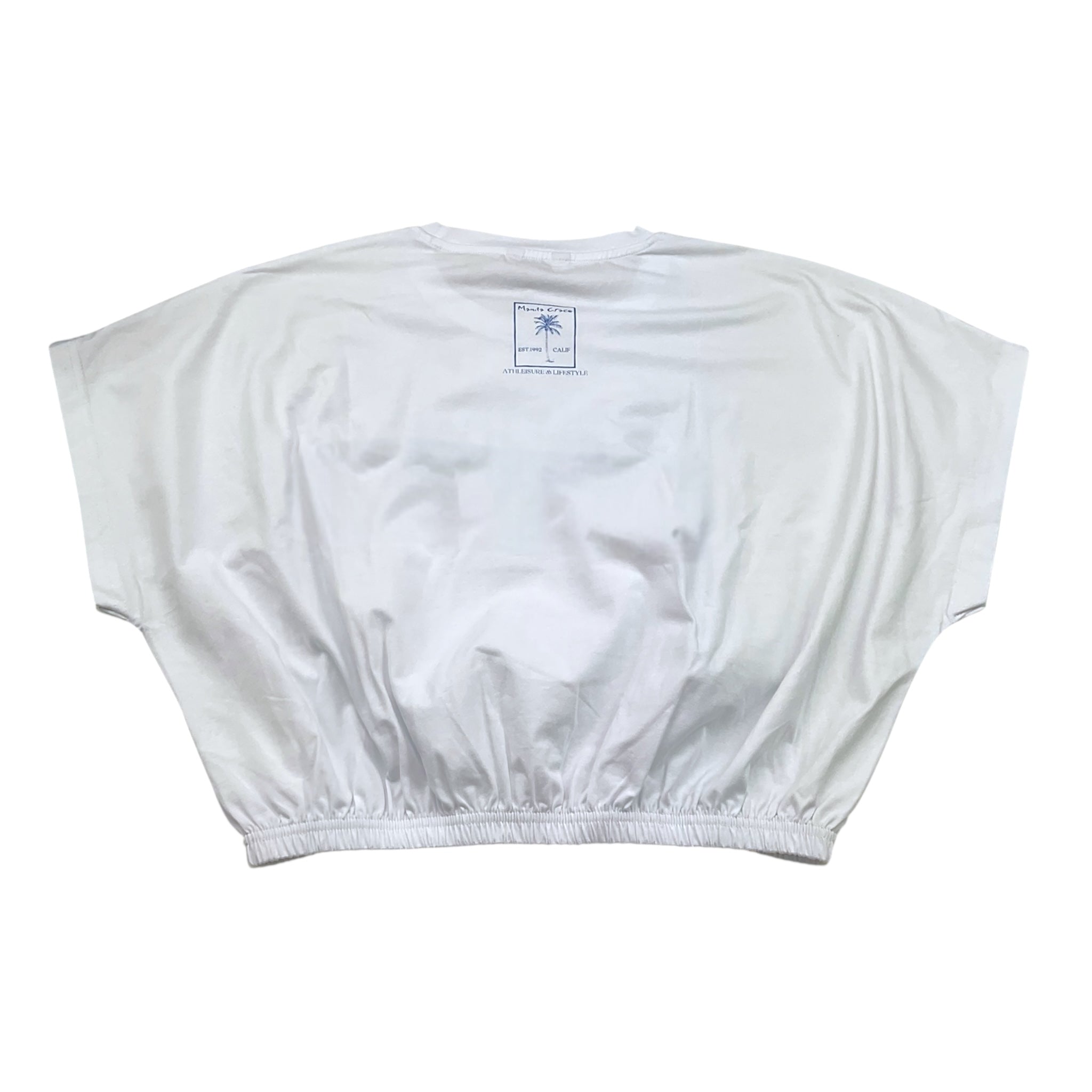 Manila Grace T-Shirt Girocollo Tinta Unita con Stampa per Bambina 176TMJS25 BIANCO MANILA GRACE 