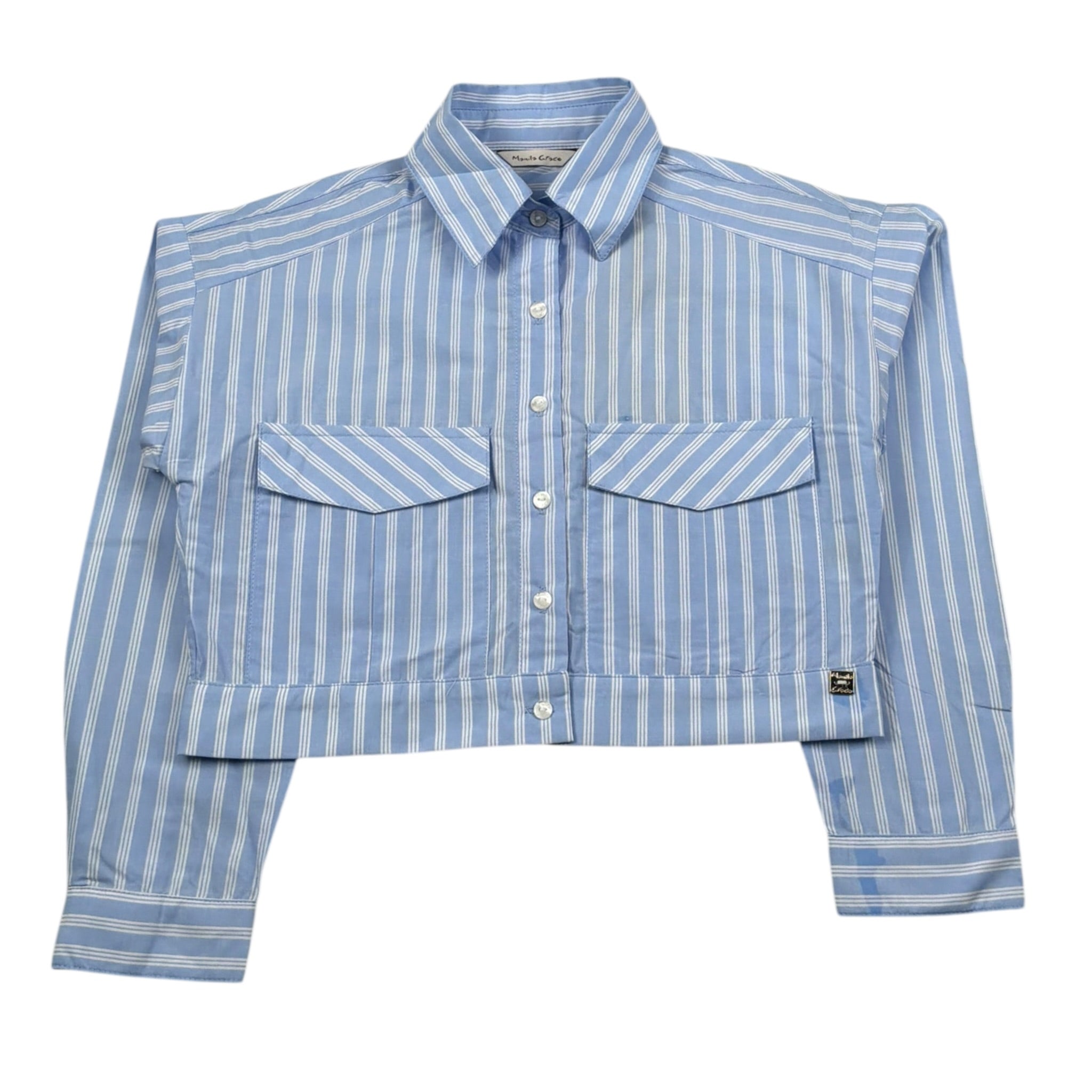 Manila Grace Camicia Manica Lunga Modell Crop per Bambino 191SMJS25 AZZURRO MANILA GRACE 