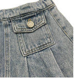 Manila Grace Gonna In Denim Tinta Unita con Elastico In Vita per Bambina 373GMBS25 AZZURRO MANILA GRACE 