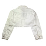 Manila Grace Giubbino Tinta Unita In Denim per Bambina MG2051 BIANCO MANILA GRACE 