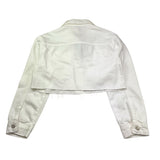 Manila Grace Giubbino Tinta Unita In Denim per Bambina MG2051 BIANCO MANILA GRACE 