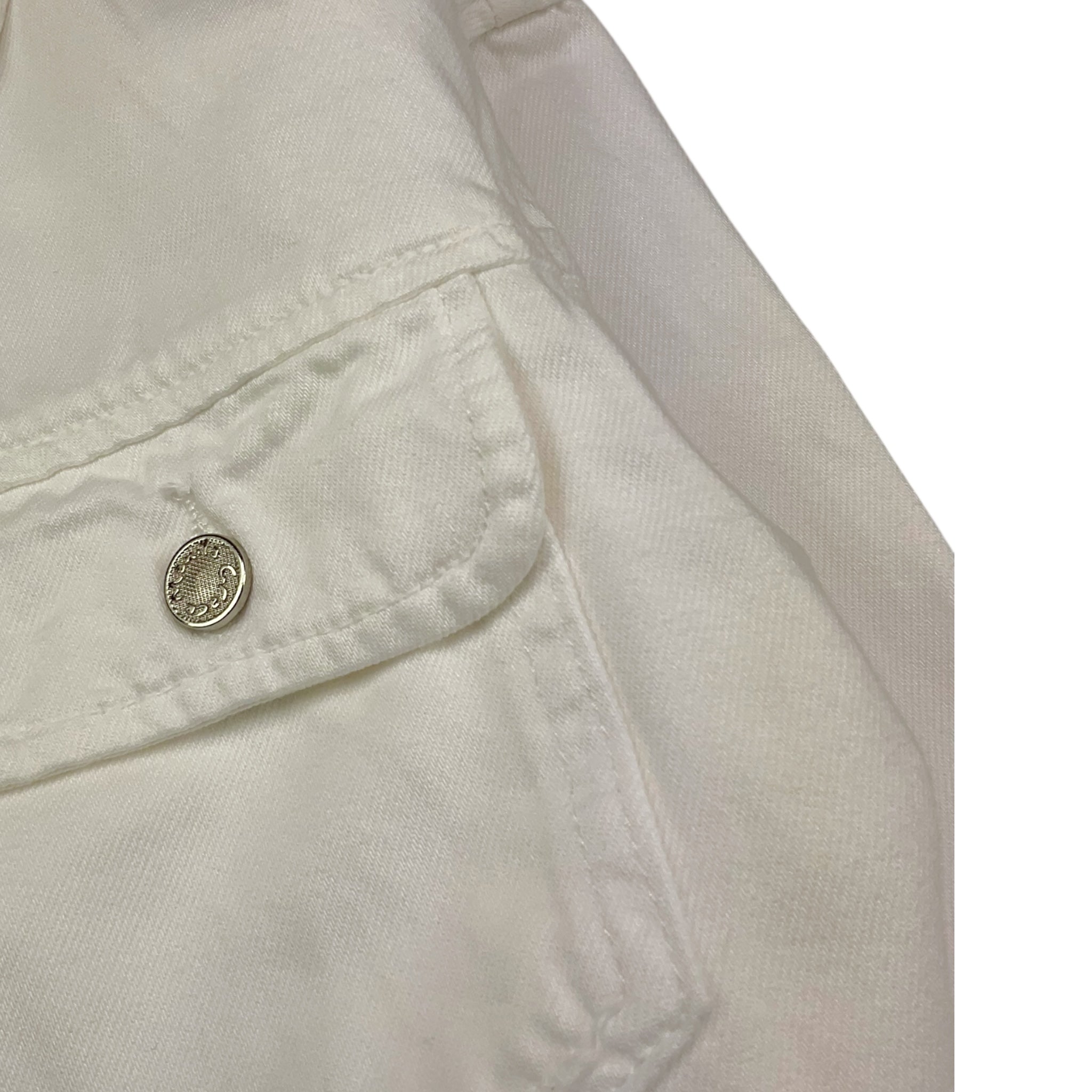 Manila Grace Giubbino Tinta Unita In Denim per Bambina MG2051 BIANCO MANILA GRACE 