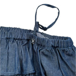 Manila Grace Top Bretelline Tinta Unita con Balze per Bambina MG2639 BLU MANILA GRACE 
