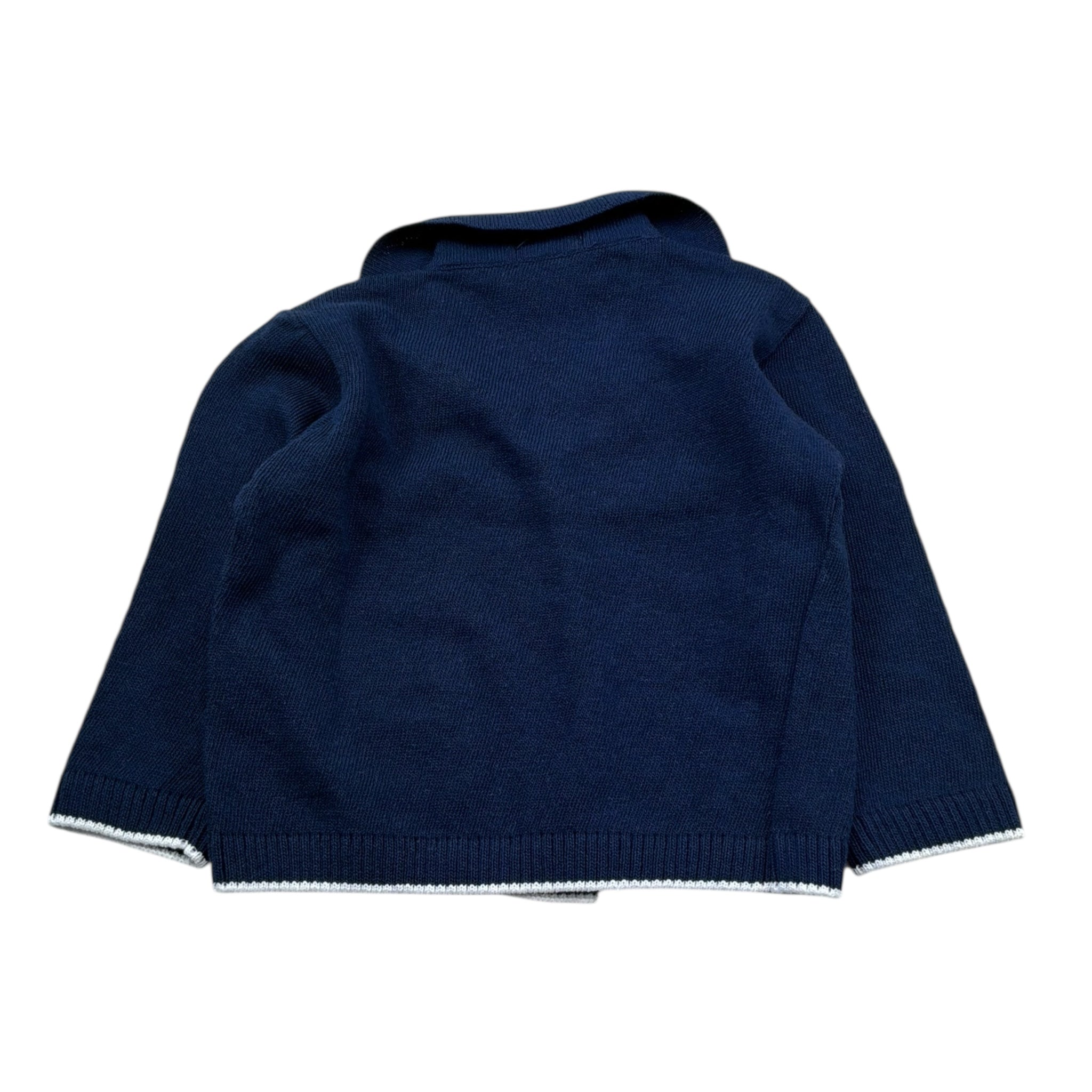 Manuel & Frank Cardigan Tinta Unita con Profili In Contrasto per Neonato MF4236I BLU MANUEL & FRANK 