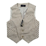 Manuel & Frank Gilet Tinta Unita con Bottoni E Fantasia A Righe per Neonato MF5155N BEIGE MANUEL & FRANK 