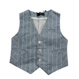 Manuel & Frank Gilet Tinta Unita con Bottoni E Fantasia A Righe per Bambino MF5193N AZZURRO MANUEL & FRANK 
