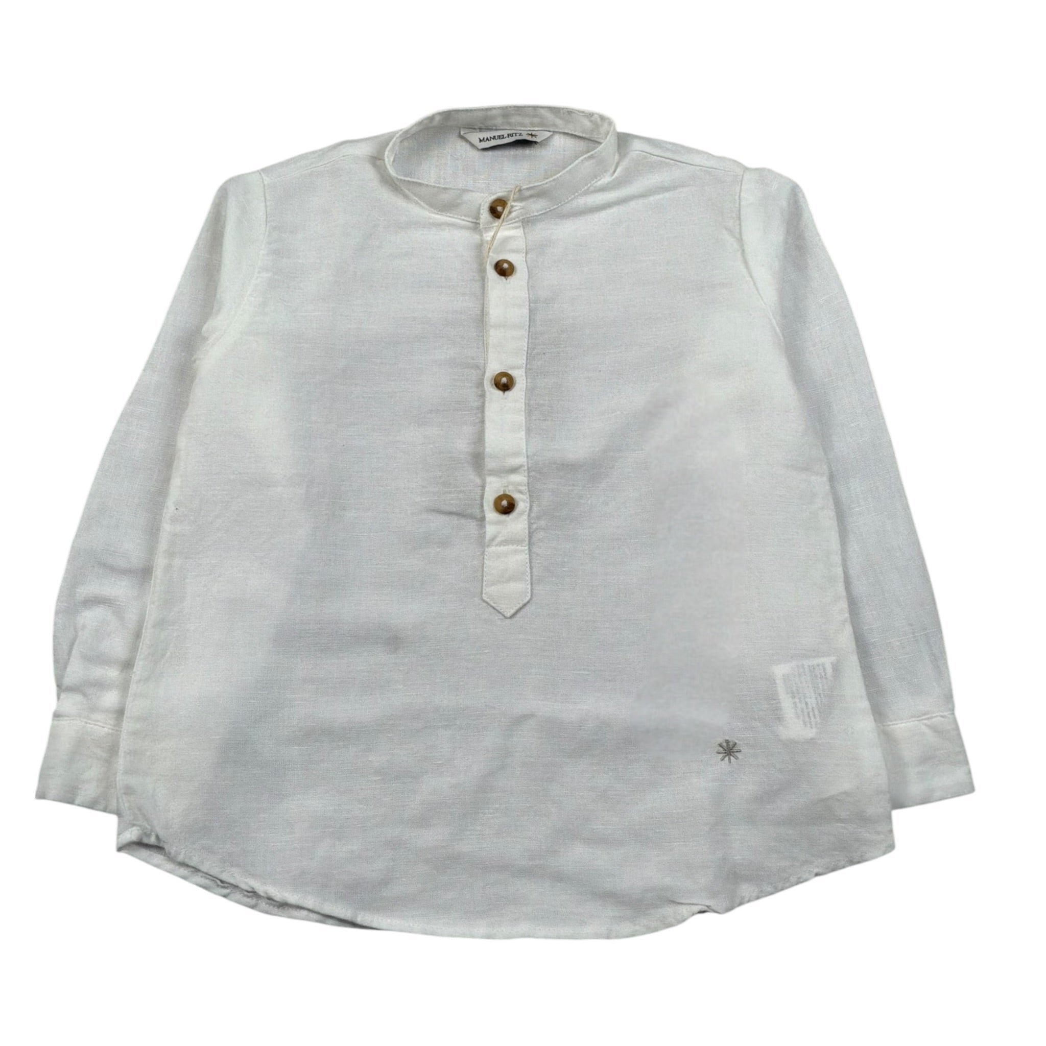 Manuel Ritz Camicia Manica Lunga tinta unita Collo Coreano Panna per Bambino MR2217J PANNA MANUEL RITZ 