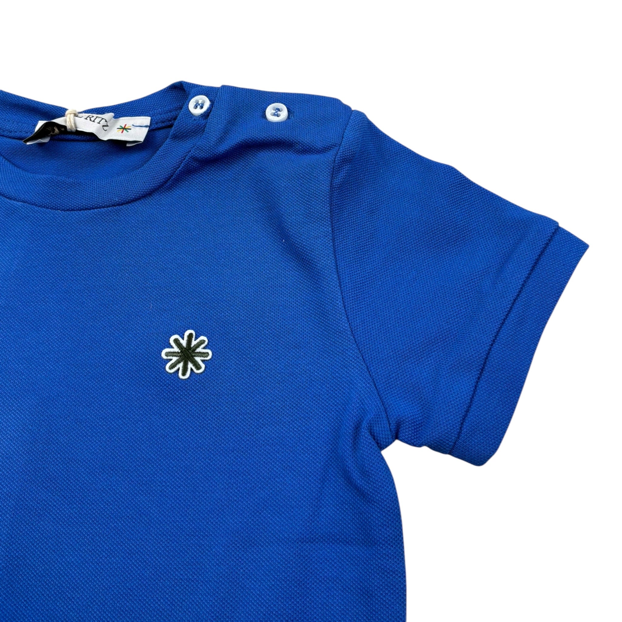 Manuel Ritz T-Shirt Girocollo tinta unita con Logo Blu per Neonato MR2675 BLU MANUEL RITZ 