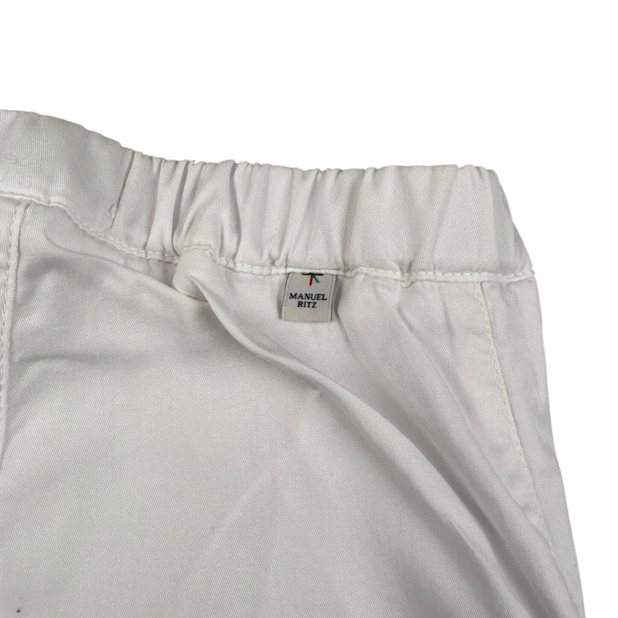 Manuel Ritz Pantalone tinta unita con Elastico In Vita Bianco per Bambino MR3013XX BIANCO MANUEL RITZ 