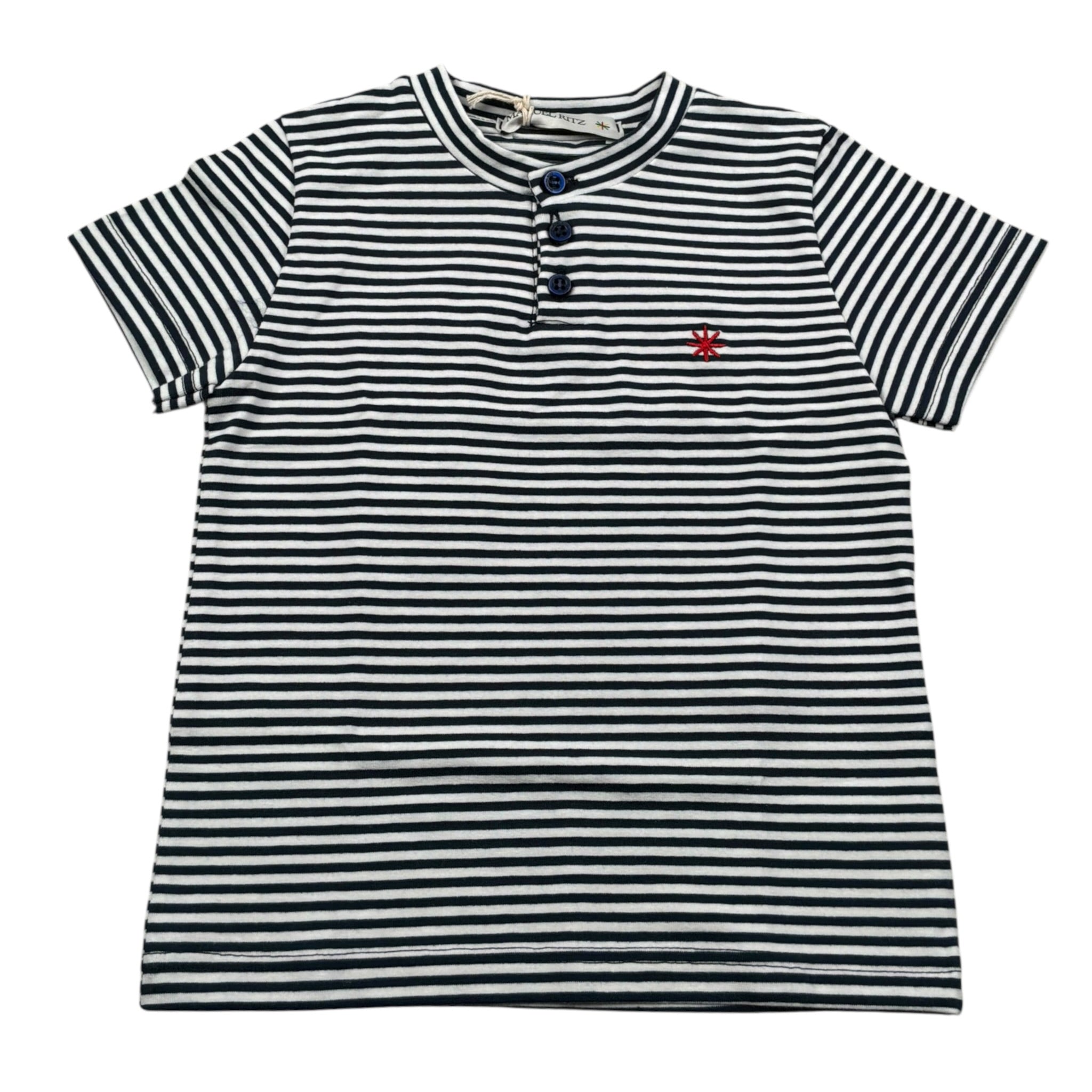 Manuel Ritz T-Shirt Fantasia A Righe Bianco/Blu per Neonato MR3087N BIANCO/BLU MANUEL RITZ 