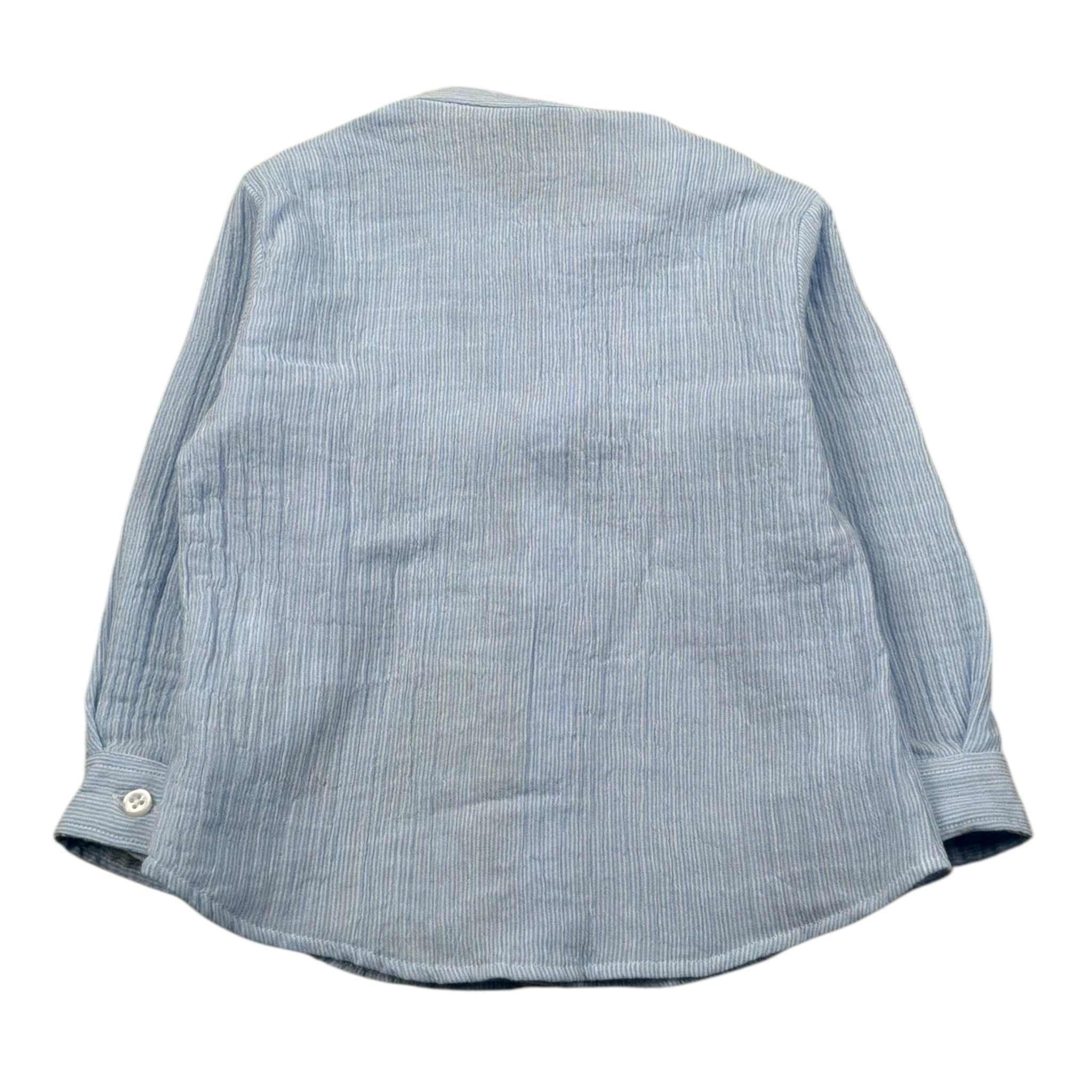 Manuel Ritz Camicia Manica Lunga Tinta Unita Collo Coreano per Neonato MR3101 AZZURRO MANUEL RITZ 