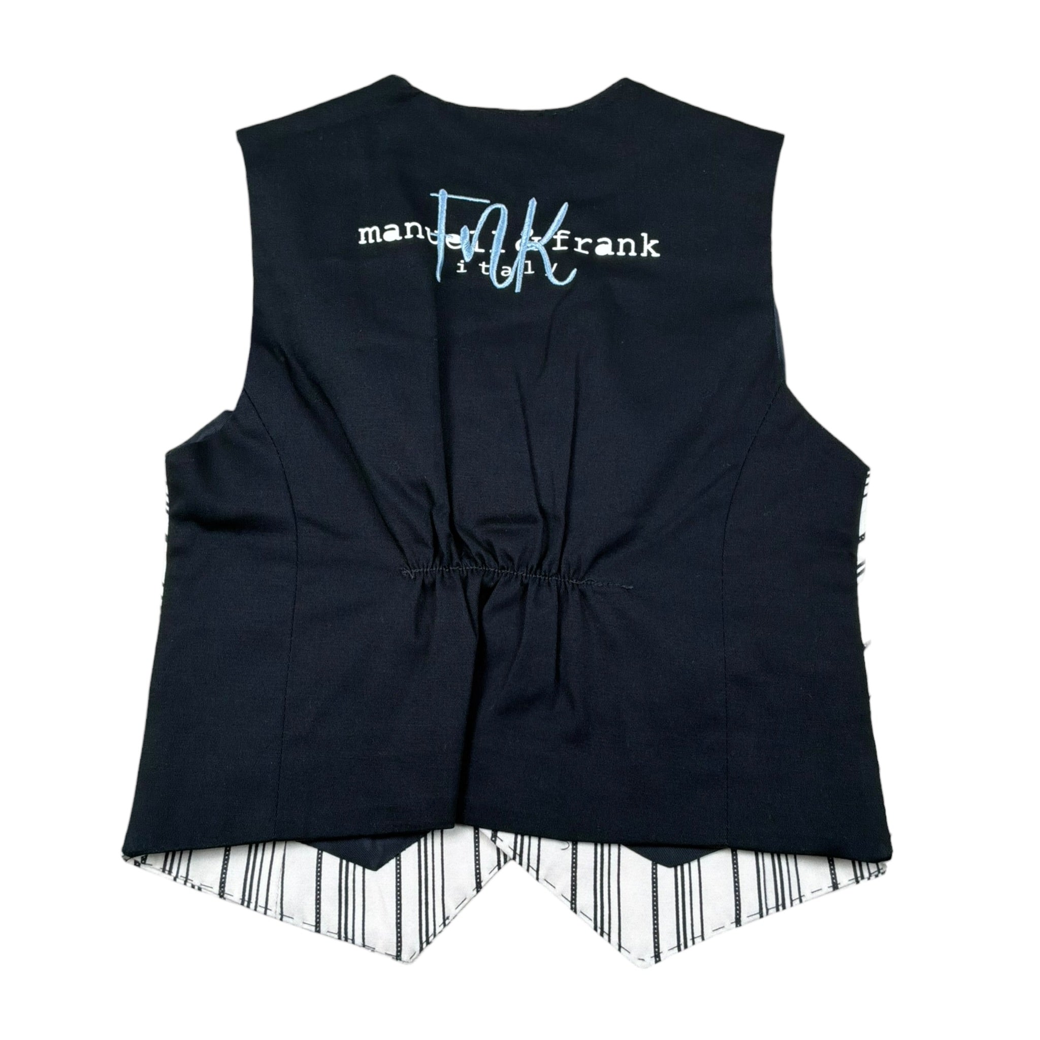 Manuell & Frank Gilet Bicolore Fantasia A Righe per Bambino MF5150B BIANCO/BLU MANUELL & FRANK 