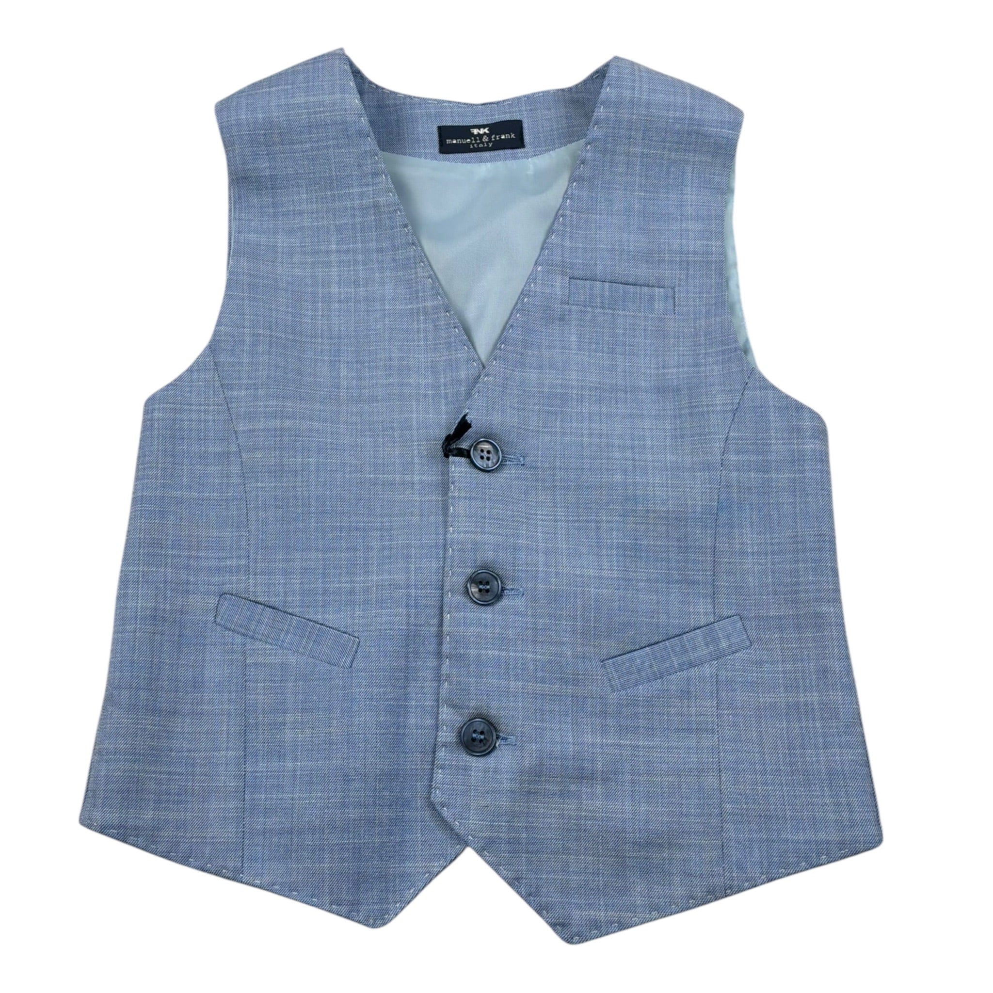 Manuell & Frank Gilet Tinta Unita per Bambino MF5247B AZZURRO MANUELL & FRANK 