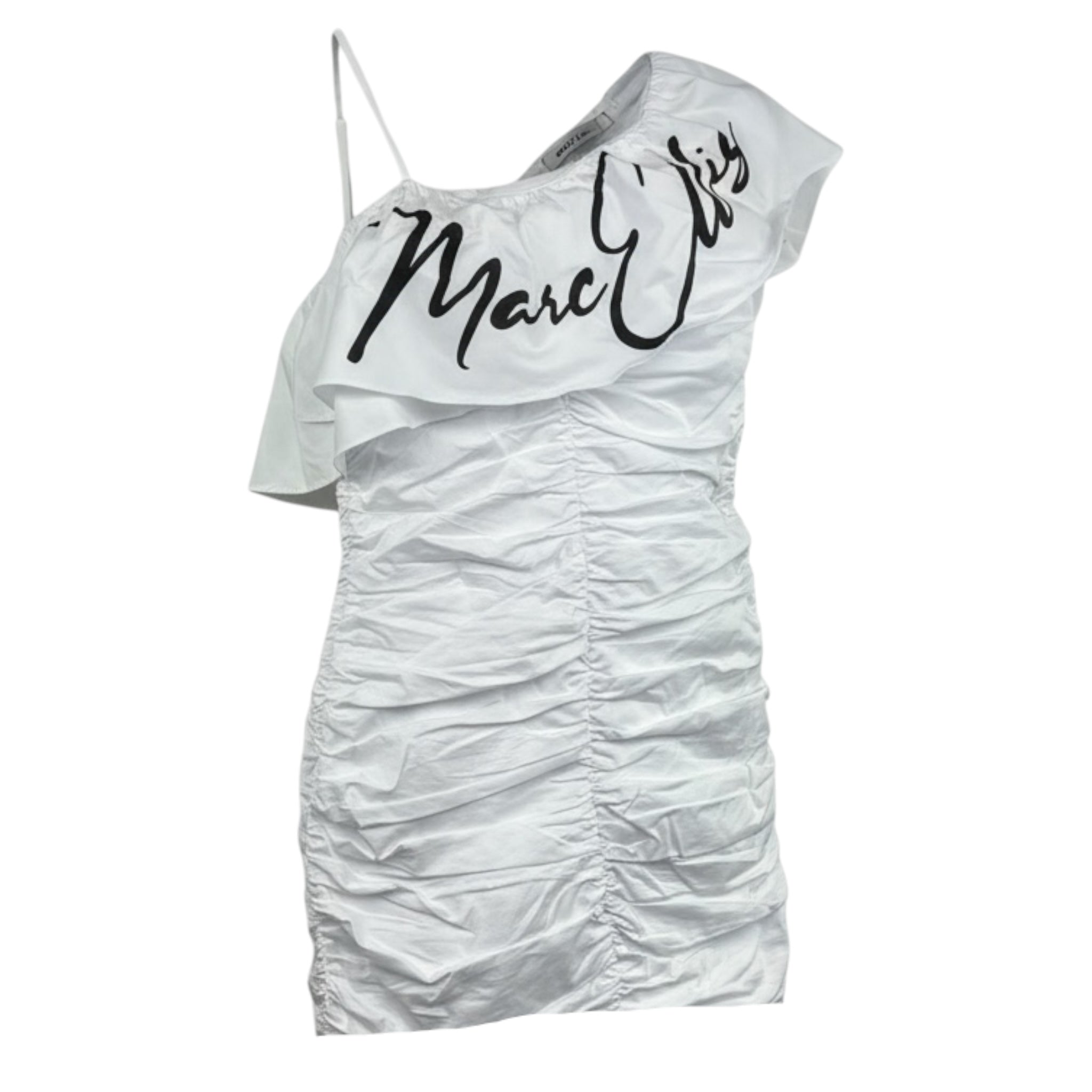 Marc Ellis Abito Monospalla Tinta Unita con Logo per Bambina JMJDR01239X BIANCO MARC ELLIS 
