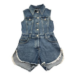 Marc Ellis Tuta Intera In Denim Giromanica Tinta Unita per Bambina JMJJP01233 BLU MARC ELLIS 