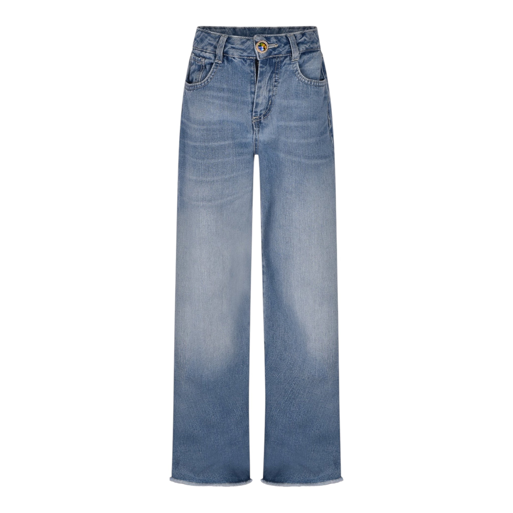 Marc Ellis Jeans Tinta Unita Modello A Palazzo per Bambina JMJPT01183 BLU MARC ELLIS 