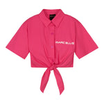 Marc Ellis Camicia Modello Crop Tinta Unita con Logo per Bambina JMJSH14155 FUXIA MARC ELLIS 