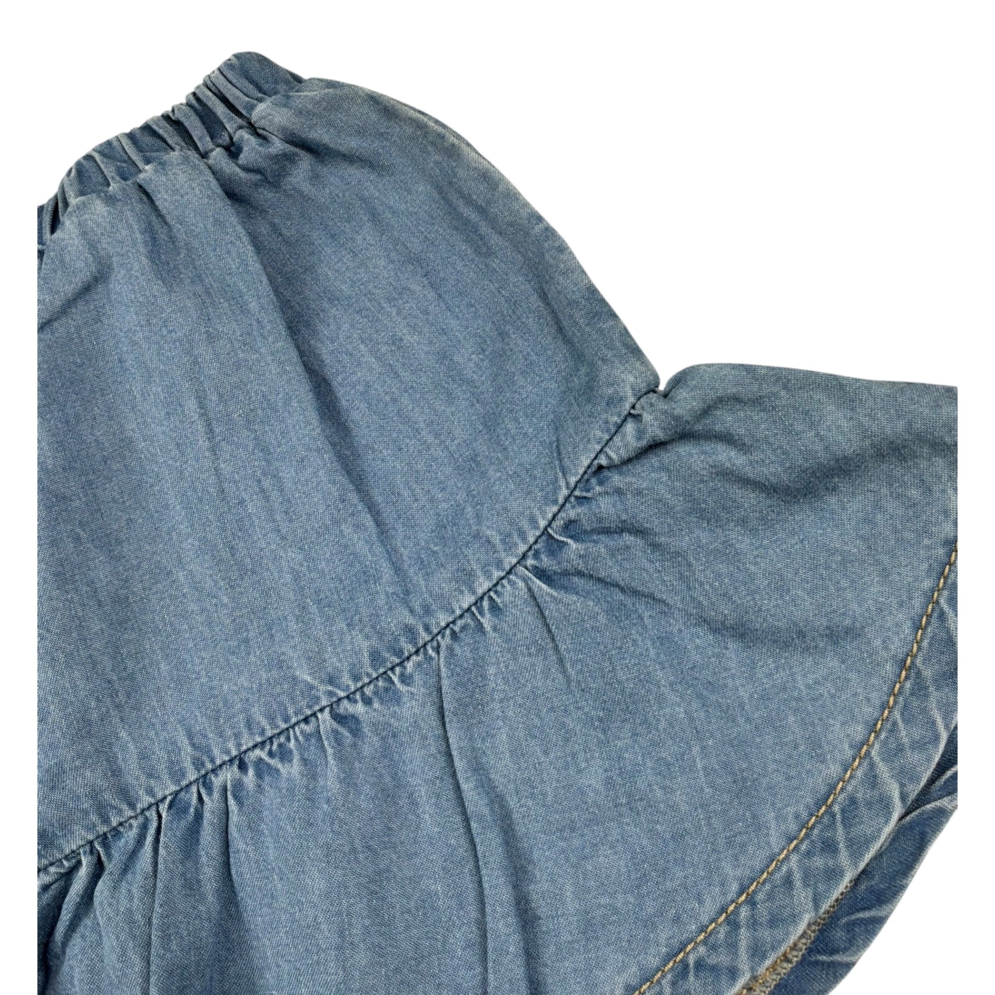 Marc Ellis Gonna In Denim Tinta Unita con Logo per Neonata JMNSK16792 AZZURRO MARC ELLIS 