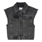 Marc Jacobs Smanicato In Denim Tinta Unita con Brillantini per Bambina W60544 NERO MARC JACOBS 