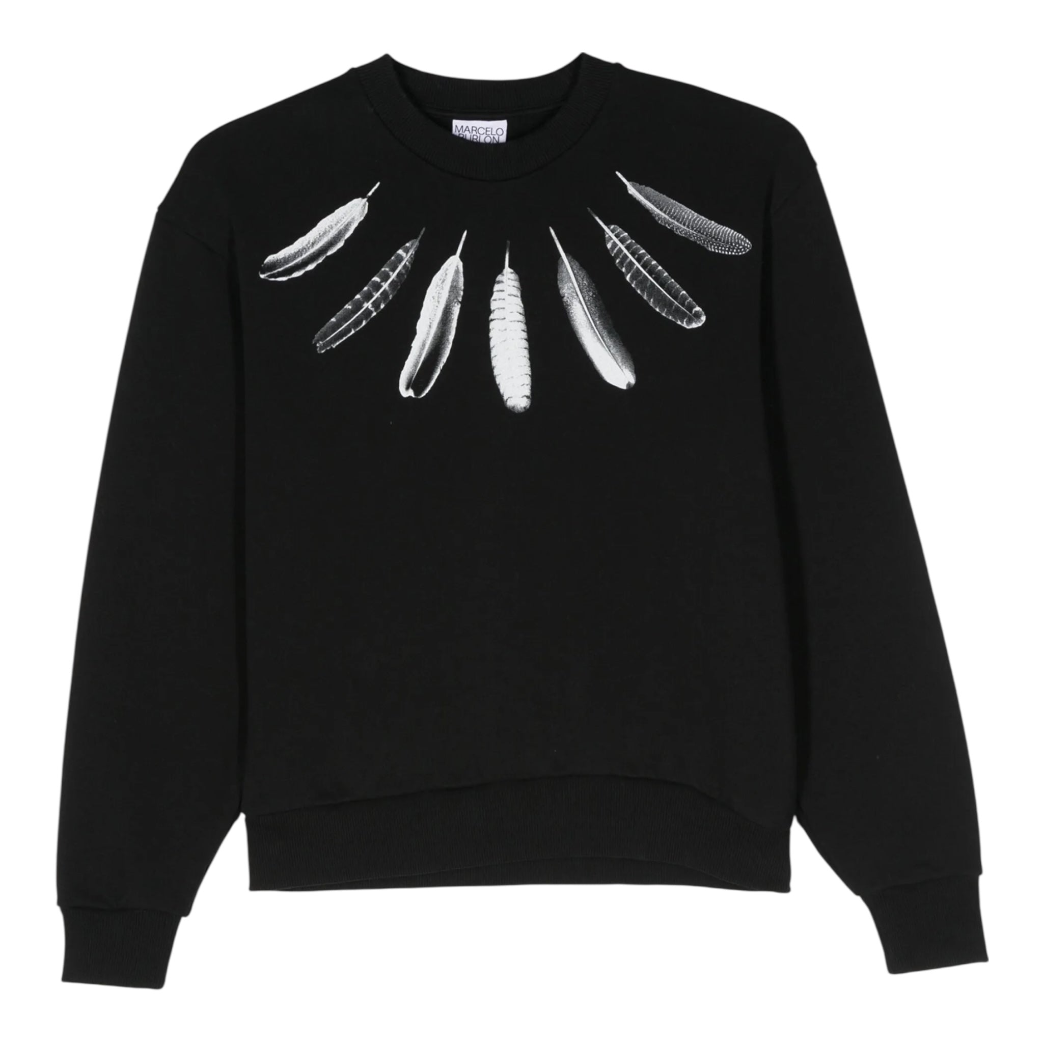 Marcelo Burlon Felpa Girocollo Tinta Unita con Stampa per Bambino CBB001F23 NERO MARCELO BURLON 