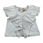 Mariuccia Top tinta unita Giromanica con Rouches Bianco per Neonata MMBSS22C475N BIANCO MARIUCCIA 