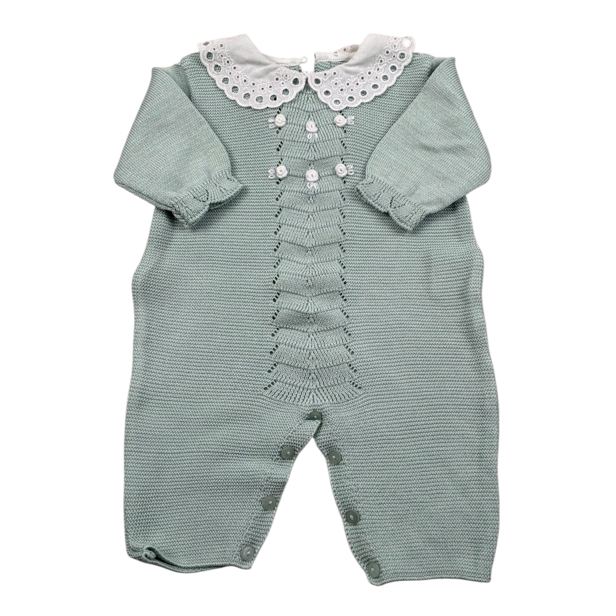 Marlu' Tutina Manica Lunga Tinta Unita con Colletto per Neonata EF1910 VERDE MARLU' 